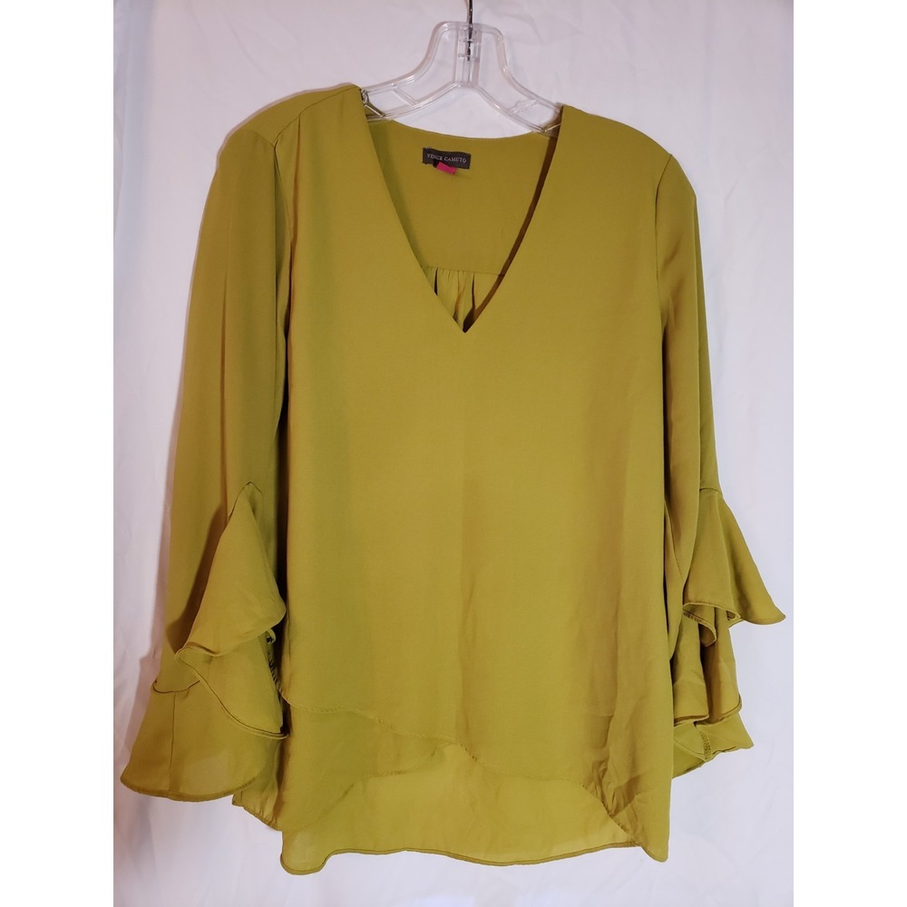 Women's Vince Camuto Chartreuse Long Sleeve Blouse Size S